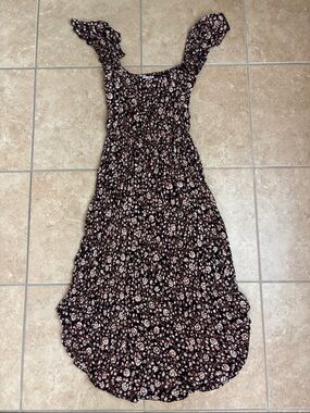 Amuse Society Black Maxi Dress with Blush Floral